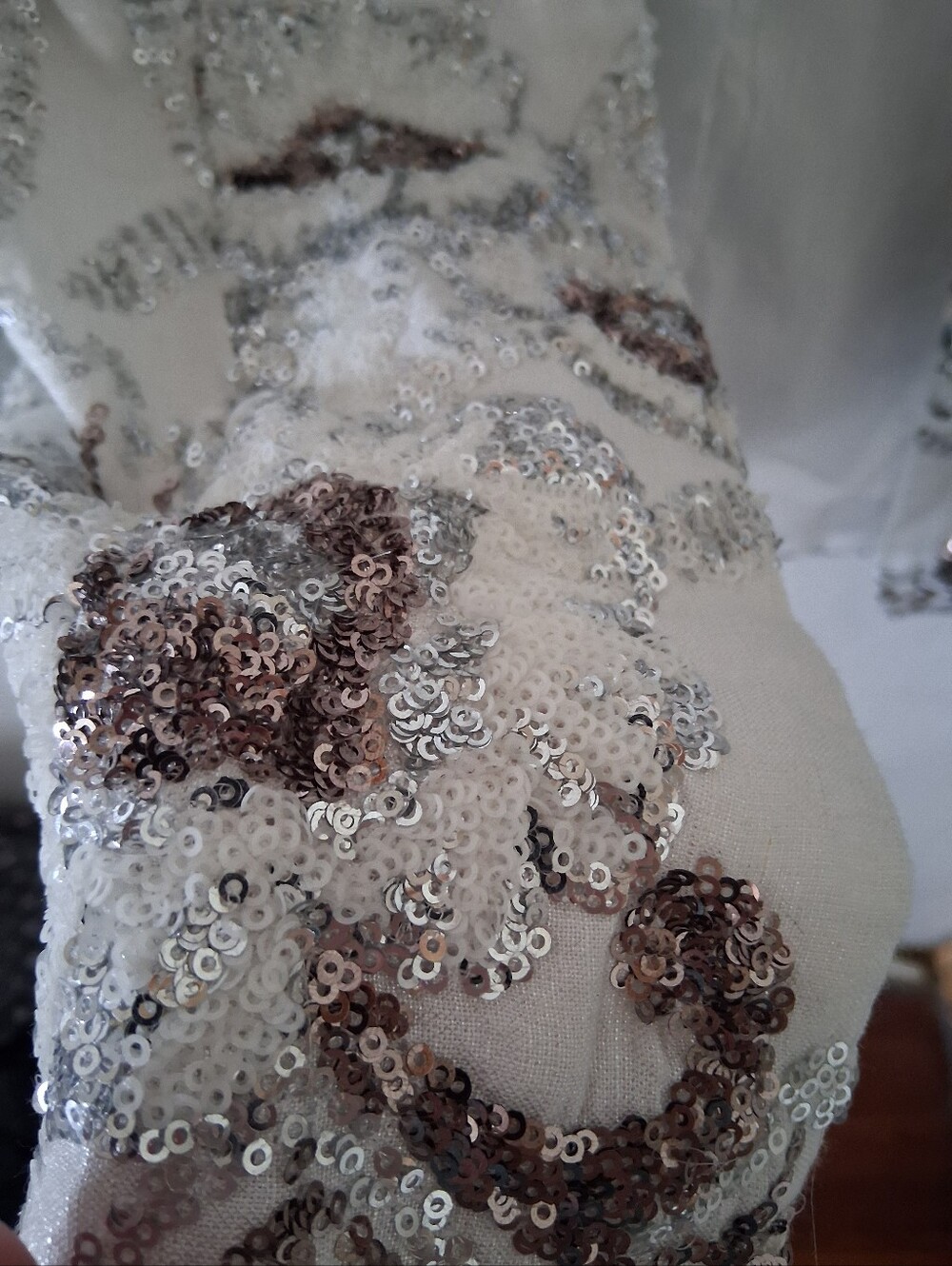 Boston Proper Embellished Floral Sequin Linen Jacket - Picture 11 of 13